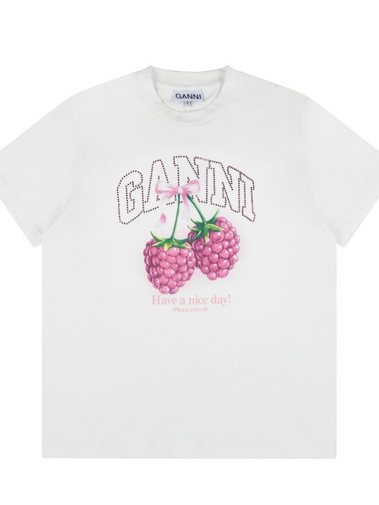 Ganni Tops - GANNI Printed Graffiti Short-Sleeve Top